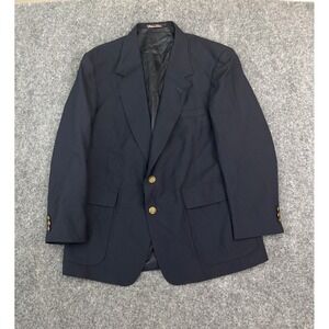 Vintage Towncraft Navy Blazer Sport Coat Men's 42S Gold Button Wool‎ Blend USA